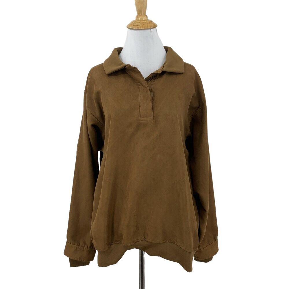 Vintage Zero Restriction Jacket Women M Medium Mocha Faux Suede Golf Outerwear